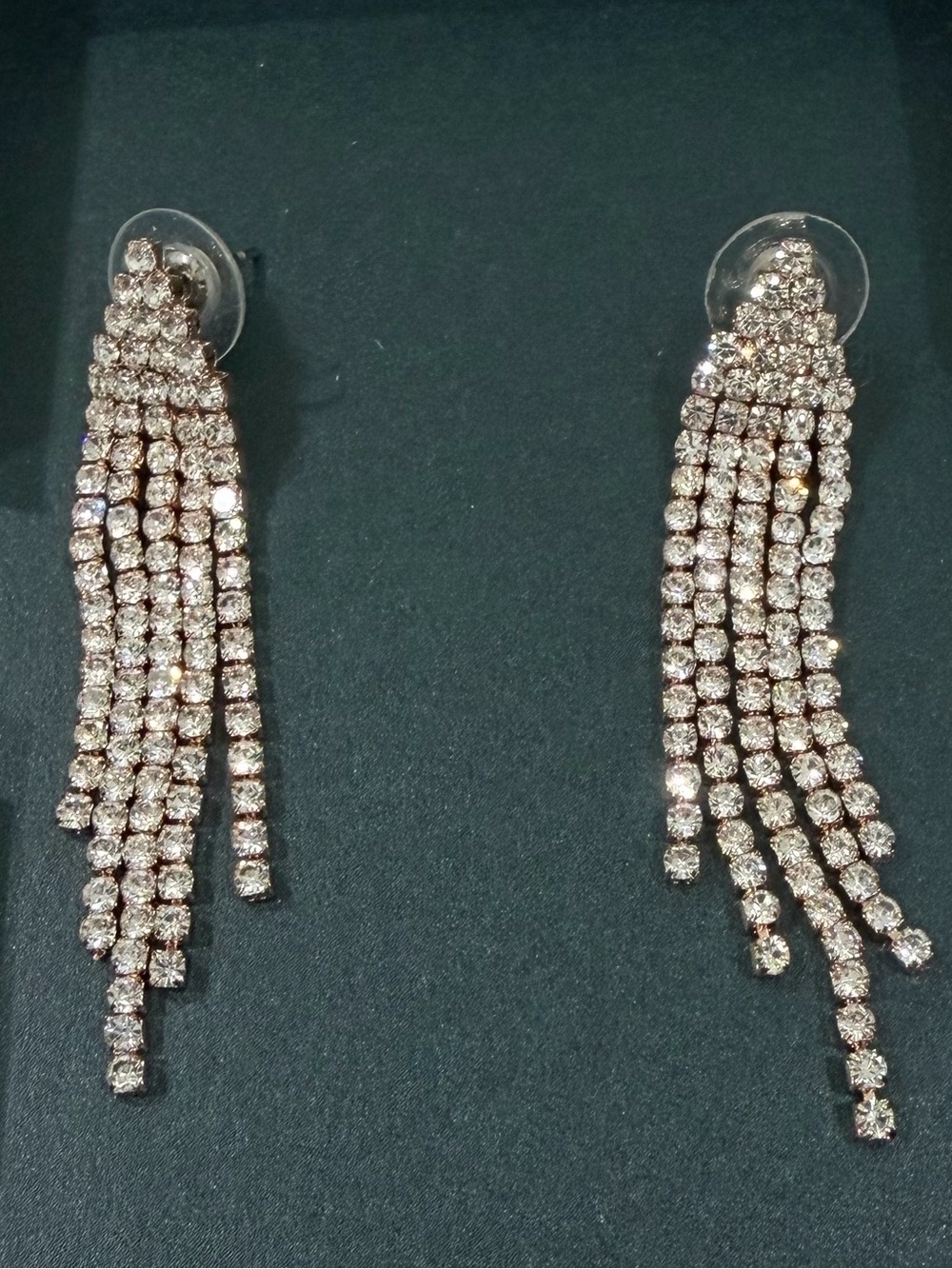 Rose Gold‑Tone Fringe Statement Earrings